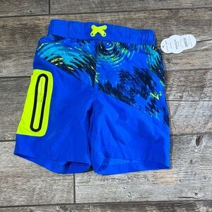 Cat & Jack Blue and Neon Yellow Kids swimtrunks